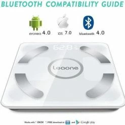 Leaone Bluetooth Weegschaal - Smartphone App - Smart Body Scale - Personen Digitale Weegschaal - 11 Meetfuncties - Android/iOS Compatible -Silvergear Shop 550x541 9