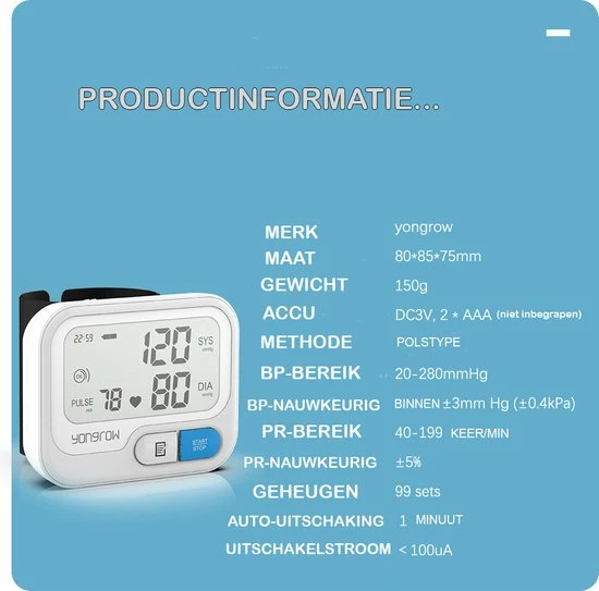 Bloeddrukmeter + Vinger pulsoximeter - Saturatiemeter - Digitale Oximeter - Digitale Poles Bloeddrukmeter - AAA-batterij Bloeddrukmeter (niet inbegrepen) ? Wit Yonrow Bloeddrukmeter + Vinger Pulsoximeter - Saturatiemeter - Digitale Oximeter - Digitale Poles Bloeddrukmeter - AAA-batterij Bloeddrukmeter (niet Inbegrepen) ? Wit -Silvergear Shop 550x543 6