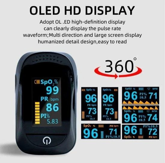 Offisoins C101A2 Medische Oximeter Saturatiemeter Met Hartslagmeter Met OLED Display - Zuurstofmeter Vinger 6 Offisoins C101A2 Medische Oximeter Saturatiemeter Met Hartslagmeter Met OLED Display - Zuurstofmeter Vinger - Afbeelding 4