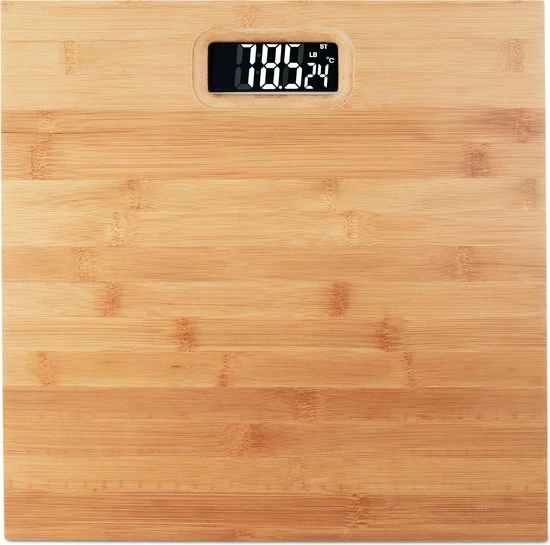 Relaxdays Digitale personenweegschaal - digitale weegschaal - bamboe - tot 180 kg - kg, lb Relaxdays Digitale Personenweegschaal - Digitale Weegschaal - Bamboe - Tot 180 Kg - Kg, Lb -Silvergear Shop 550x545 1