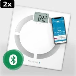 2x Medisana BS444 Connect - Lichaamsanalyseweegschaal - Wit -Silvergear Shop 550x545 3