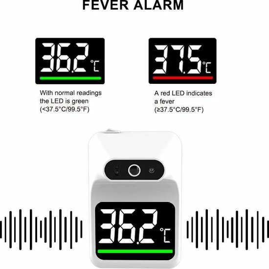 KVZ Care Contactloze Infrarood Thermometer - CE Gecertificeerd - Medische Voorhoofd Thermometer - LCD Display - Koortsmeter - Professionele Digitale Thermometer - Contactloos - Muur Thermometer - Ideaal Voor Thuis, Bedrijven, Kantoren En Restaurants! 7 KVZ Care Contactloze Infrarood Thermometer - CE Gecertificeerd - Medische Voorhoofd Thermometer - LCD Display - Koortsmeter - Professionele Digitale Thermometer - Contactloos - Muur Thermometer - Ideaal Voor Thuis, Bedrijven, Kantoren En Restaurants! - Afbeelding 5