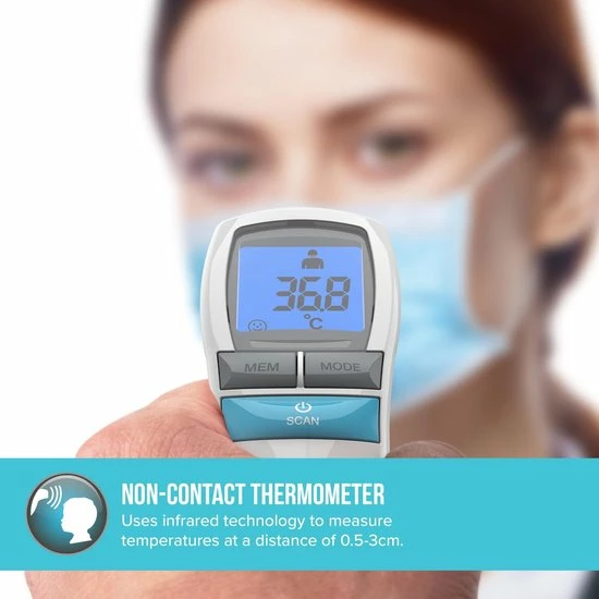 HoMedics TE200 Contactloze infrarood Thermometer - koortsmeter - Professionele Infrarood thermometer - Koortsthermometer - Thermometer voorhoofd HoMedics TE200 Contactloze Infrarood Thermometer - Koortsmeter - Professionele Infrarood Thermometer - Koortsthermometer - Thermometer Voorhoofd -Silvergear Shop 550x550 113