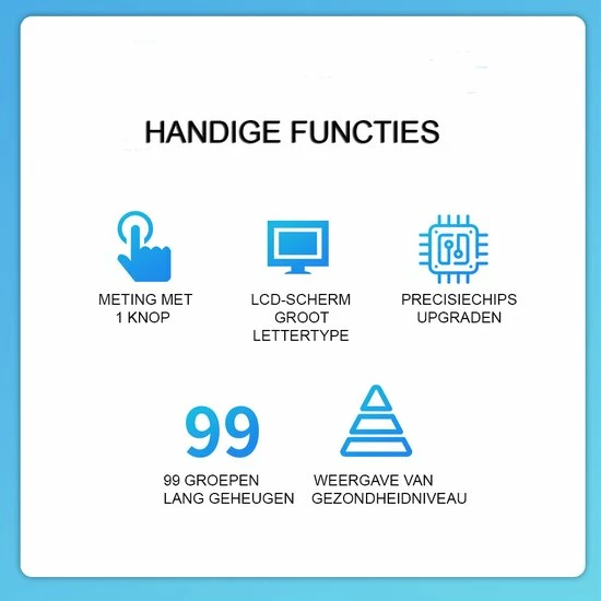 Bloeddrukmeter + Vinger pulsoximeter - Saturatiemeter - Digitale Oximeter - Digitale Poles Bloeddrukmeter - AAA-batterij Bloeddrukmeter (niet inbegrepen) ? Wit Yonrow Bloeddrukmeter + Vinger Pulsoximeter - Saturatiemeter - Digitale Oximeter - Digitale Poles Bloeddrukmeter - AAA-batterij Bloeddrukmeter (niet Inbegrepen) ? Wit -Silvergear Shop 550x550 165