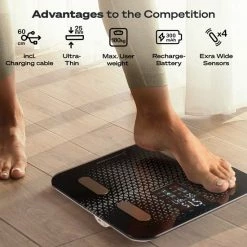 Sportstech Weegschaal - Groot Display - 30 Dagen Acculooptijd - BBS300 - Personenweegschaal - Zwart 21 Sportstech Weegschaal - Groot Display - 30 Dagen Acculooptijd - BBS300 - Personenweegschaal - Zwart -Silvergear Shop 550x550 193