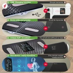 Sportstech Weegschaal - Groot Display - 30 Dagen Acculooptijd - BBS300 - Personenweegschaal - Zwart 24 Sportstech Weegschaal - Groot Display - 30 Dagen Acculooptijd - BBS300 - Personenweegschaal - Zwart -Silvergear Shop 550x550 195