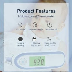 ControlParenting Oorthermometer - LCD Scherm - Koortsthermometer - Infrarood Thermometer - Thermometer Voorhoofd - Wit/Blauw -Silvergear Shop 550x550 264