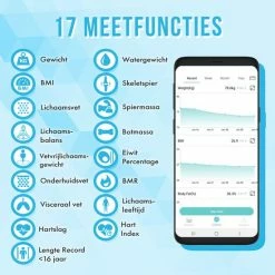 Silvergear Premium Slimme Weegschaal Met Hartslagmeter – 17x Lichaamsanalyse Metingen - Gratis App - Wit 17 Silvergear Premium Slimme Weegschaal Met Hartslagmeter – 17x Lichaamsanalyse Metingen - Gratis App - Wit -Silvergear Shop 550x550 3