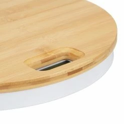 Relaxdays Personenweegschaal Bamboe - Bamboe Weegschaal - Tot 180 Kg - Rond - Kg & Lbs -Silvergear Shop 550x550 314