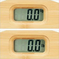 Relaxdays Personenweegschaal Bamboe - Bamboe Weegschaal - Tot 180 Kg - Rond - Kg & Lbs -Silvergear Shop 550x550 316