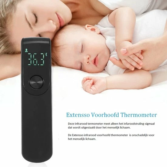 Thermometer| Voorhoofd | Infrarood | Extensso® | Mini | 12 cm Thermometer| Voorhoofd | Infrarood | Extensso® | Mini | 12 Cm -Silvergear Shop 550x550 375