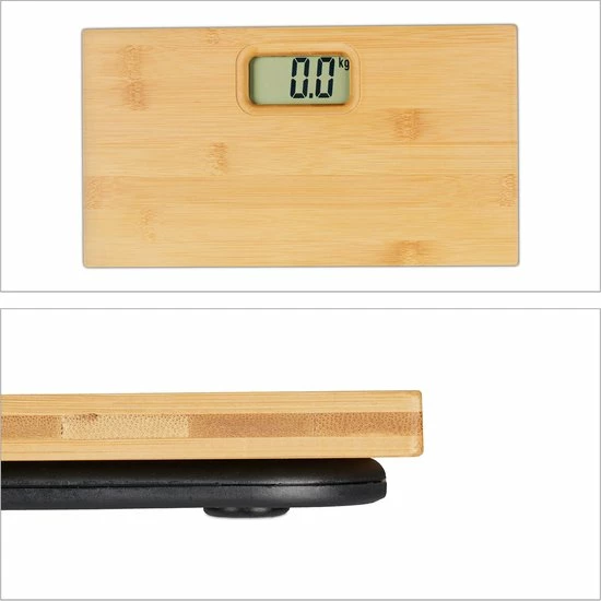 Relaxdays Personenweegschaal Digitaal - Tot 180 Kg - Smalle Bamboe Weegschaal - 100 Gram 5 Relaxdays Personenweegschaal Digitaal - Tot 180 Kg - Smalle Bamboe Weegschaal - 100 Gram - Afbeelding 3