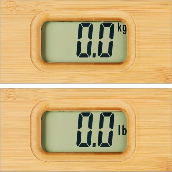 Relaxdays Personenweegschaal Digitaal - Tot 180 Kg - Smalle Bamboe Weegschaal - 100 Gram 8 Relaxdays Personenweegschaal Digitaal - Tot 180 Kg - Smalle Bamboe Weegschaal - 100 Gram - Afbeelding 6