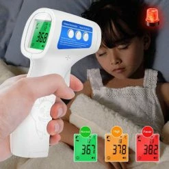Cofoe Lichaamsthermometer - Lichaamsthermometer Volwassenen, Kinderen En Baby's - Thermometer Voorhoofd - Koortsthermometer - Infrarood Thermometer - Contactloos - 3 Kleuren LCD Display - Digitaal Thermometers - Koorts Meten ? Wit -Silvergear Shop 550x550 388
