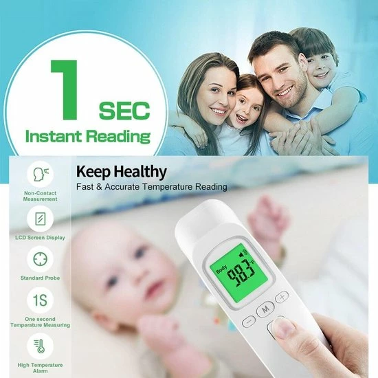 iBright Digitale Infrarood Thermometer voorhoofd - koortsthermometer - Contactloze Temperatuurmeter - IBright Digitale Infrarood Thermometer Voorhoofd - Koortsthermometer - Contactloze Temperatuurmeter - -Silvergear Shop 550x550 397