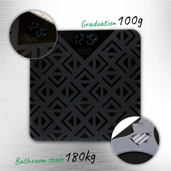 Adler AD 8170 - personenweegschaal - 180 kg Adler AD 8170 - Personenweegschaal - 180 Kg -Silvergear Shop 550x550 417