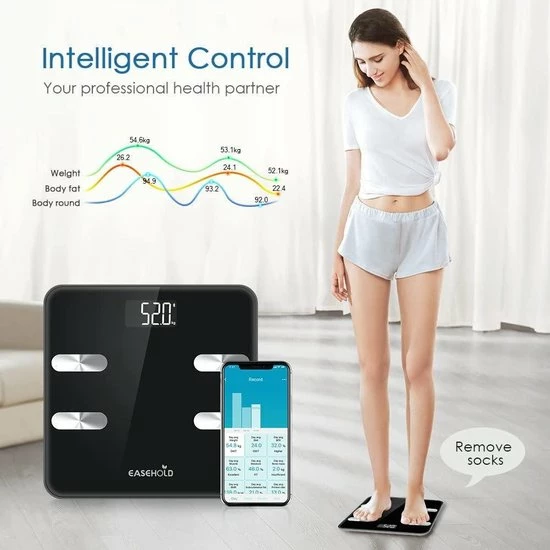 Easehold Bluetooth Personenweegschaal Met Volledige Lichaamsanalyse 5 Easehold Bluetooth Personenweegschaal Met Volledige Lichaamsanalyse - Afbeelding 3