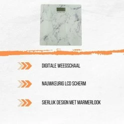 Orange85 Weegschaal - Marmerlook - Vierkant - Digitaal - Personenweegschaal - Marmer - 28 X 28 Cm -Silvergear Shop 550x550 49