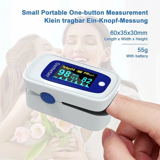 MomMed Pulse Oximeter, Oxygen Saturation Meter Finger, Oximeter With Omnidirectional OLED Screen Display, Portable Lightweight Pulse Oximeter Finger Pulse Oximeter With Lanyard And Batteries 7 MomMed Pulse Oximeter, Oxygen Saturation Meter Finger, Oximeter With Omnidirectional OLED Screen Display, Portable Lightweight Pulse Oximeter Finger Pulse Oximeter With Lanyard And Batteries - Afbeelding 5