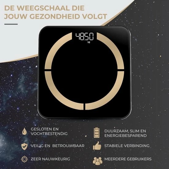 New Goods Company - Slimme Weegschaal met App - 12x Lichaamsanalyse o.a. Gewicht - Vetpercentage - BMI New Goods Company - Slimme Weegschaal Met App - 12x Lichaamsanalyse O.a. Gewicht - Vetpercentage - BMI -Silvergear Shop 550x550 78