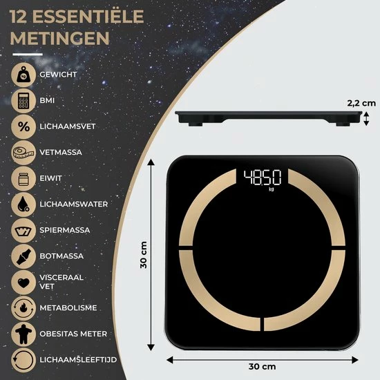 New Goods Company - Slimme Weegschaal met App - 12x Lichaamsanalyse o.a. Gewicht - Vetpercentage - BMI New Goods Company - Slimme Weegschaal Met App - 12x Lichaamsanalyse O.a. Gewicht - Vetpercentage - BMI -Silvergear Shop 550x550 81