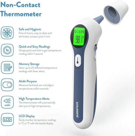 Jumper Medical Infrarood Voorhoofd- En Oorthermometer 8 Jumper Medical Infrarood Voorhoofd- En Oorthermometer - Afbeelding 6
