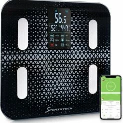 Sportstech Weegschaal - Groot Display - 30 Dagen Acculooptijd - BBS300 - Personenweegschaal - Zwart 17 Sportstech Weegschaal - Groot Display - 30 Dagen Acculooptijd - BBS300 - Personenweegschaal - Zwart -Silvergear Shop 550x565 3