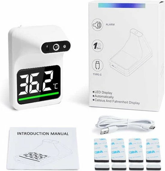 KVZ Care Contactloze Infrarood Thermometer - CE Gecertificeerd - Medische Voorhoofd Thermometer - LCD Display - Koortsmeter - Professionele Digitale Thermometer - Contactloos - Muur Thermometer - Ideaal Voor Thuis, Bedrijven, Kantoren En Restaurants! 6 KVZ Care Contactloze Infrarood Thermometer - CE Gecertificeerd - Medische Voorhoofd Thermometer - LCD Display - Koortsmeter - Professionele Digitale Thermometer - Contactloos - Muur Thermometer - Ideaal Voor Thuis, Bedrijven, Kantoren En Restaurants! - Afbeelding 4