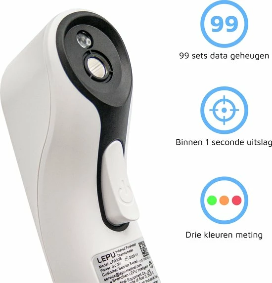 Lepu Infrarood Thermometer Voorhoofd - Koortsthermometer - Veilig - Volwassenen en Kind - Snel en Accuraat - Digitale Contactloze Thermometer - Meet Lichaamstemperatuur en Vloeistoffen LEPU Medical Lepu Infrarood Thermometer Voorhoofd - Koortsthermometer - Veilig - Volwassenen En Kind - Snel En Accuraat - Digitale Contactloze Thermometer - Meet Lichaamstemperatuur En Vloeistoffen -Silvergear Shop