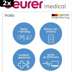 2x Beurer PO80 - Saturatiemeter/Pulseoximeter - Hartslagmeter - USB Data-overdracht 13 2x Beurer PO80 - Saturatiemeter/Pulseoximeter - Hartslagmeter - USB Data-overdracht -Silvergear Shop 550x576 6