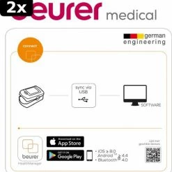 2x Beurer PO80 - Saturatiemeter/Pulseoximeter - Hartslagmeter - USB Data-overdracht -Silvergear Shop 550x576 9