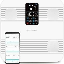 Silvergear Premium Slimme Weegschaal Met Hartslagmeter – 17x Lichaamsanalyse Metingen - Gratis App - Wit