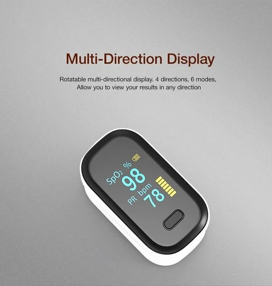 SaturatiePlus Zuurstofmeter Vinger - Pulseoximeter - OLED Display - Hartslagmeter - Saturatiemeter - Oximeter - Wit 8 SaturatiePlus Zuurstofmeter Vinger - Pulseoximeter - OLED Display - Hartslagmeter - Saturatiemeter - Oximeter - Wit - Afbeelding 6