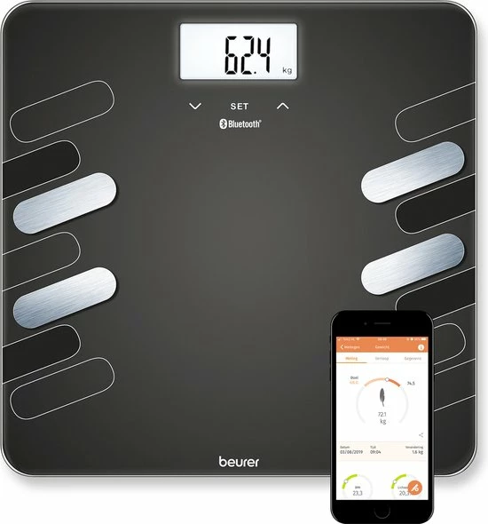 Beurer BF600 - Personenweegschaal Lichaamsanalyse - Bluetooth - 180kg - Zwart 3 Beurer BF600 - Personenweegschaal Lichaamsanalyse - Bluetooth - 180kg - Zwart