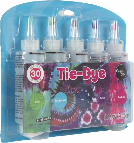 Crafts & Co. Crafts&Co Tie Dye Kit - Textielverf - 5 Knijpflesjes - Kleurenset Herfst 13 Crafts & Co. Crafts&Co Tie Dye Kit - Textielverf - 5 Knijpflesjes - Kleurenset Herfst - Afbeelding 11
