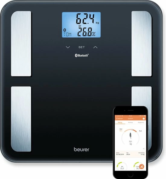 Beurer BF850 - Personenweegschaal Lichaamsanalyse - Bluetooth - 180kg - Zwart 3 Beurer BF850 - Personenweegschaal Lichaamsanalyse - Bluetooth - 180kg - Zwart