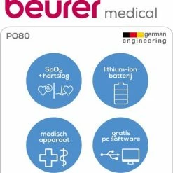 Beurer PO80 - Saturatiemeter/Pulseoximeter - Hartslagmeter - USB Data-overdracht 13 Beurer PO80 - Saturatiemeter/Pulseoximeter - Hartslagmeter - USB Data-overdracht -Silvergear Shop 550x595 13