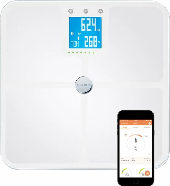 Beurer BF950 - Personenweegschaal Lichaamsanalyse - Bluetooth - 180kg - Wit 3 Beurer BF950 - Personenweegschaal Lichaamsanalyse - Bluetooth - 180kg - Wit