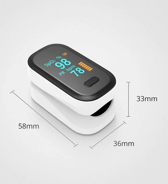 Healtage? Medische Saturatiemeter - Zuurstofmeter - Hartslagmeter - Officieel Getest - Incl. Reistasje - LED Scherm 11 Healtage? Medische Saturatiemeter - Zuurstofmeter - Hartslagmeter - Officieel Getest - Incl. Reistasje - LED Scherm - Afbeelding 9