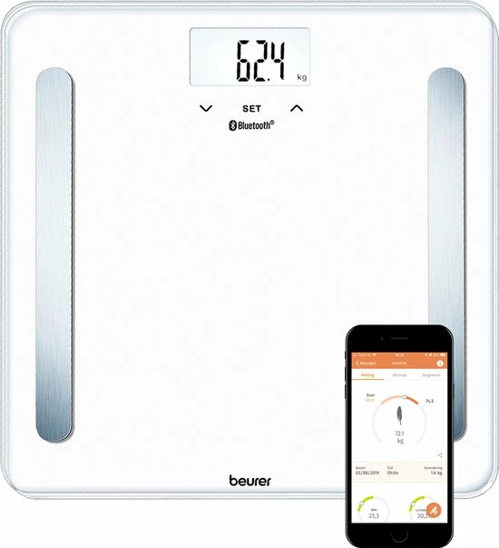 Beurer BF600 - Personenweegschaal lichaamsanalyse - Bluetooth - 180kg - Wit Beurer BF600 - Personenweegschaal Lichaamsanalyse - Bluetooth - 180kg - Wit -Silvergear Shop