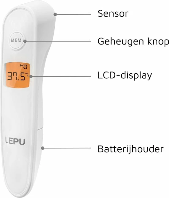 Lepu Infrarood Thermometer Voorhoofd - Koortsthermometer - Veilig - Volwassenen en Kind - Snel en Accuraat - Digitale Contactloze Thermometer - Meet Lichaamstemperatuur en Vloeistoffen LEPU Medical Lepu Infrarood Thermometer Voorhoofd - Koortsthermometer - Veilig - Volwassenen En Kind - Snel En Accuraat - Digitale Contactloze Thermometer - Meet Lichaamstemperatuur En Vloeistoffen -Silvergear Shop 550x645 2