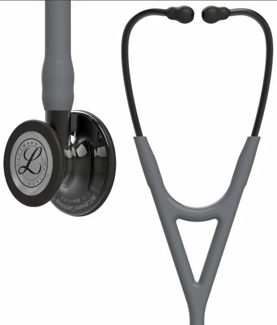 Littmann Cardiology IV, Grijze Slang / High Polish Smoke Borststuk / Smoke Steel En Oorbeugel 3 Littmann Cardiology IV, Grijze Slang / High Polish Smoke Borststuk / Smoke Steel En Oorbeugel