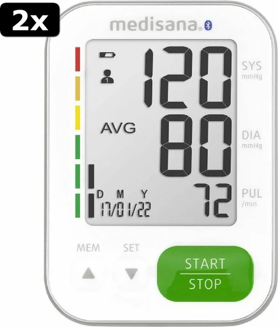 2x Medisana BU 570 Connect Bovenarm Bloeddrukmeter Wit 11 2x Medisana BU 570 Connect Bovenarm Bloeddrukmeter Wit - Afbeelding 9