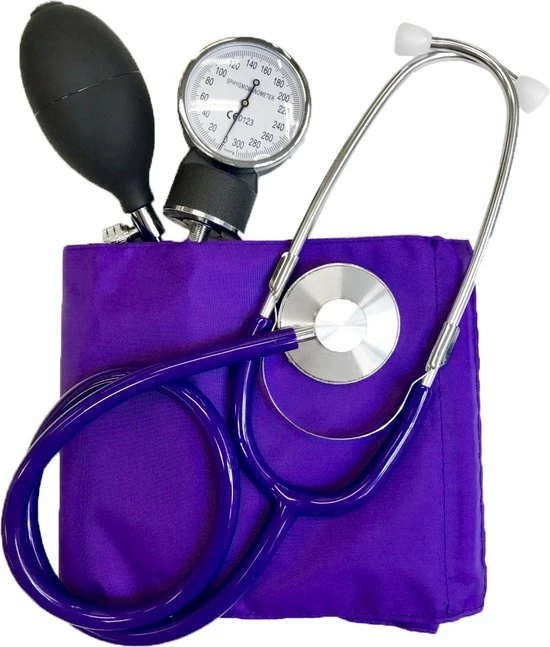 Merkloos Handmatige Bloeddrukmeter Met Stethoscoop Voor Verpleegkundige - Paars - Nurse 3 Merkloos Handmatige Bloeddrukmeter Met Stethoscoop Voor Verpleegkundige - Paars - Nurse