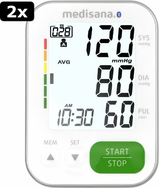 2x Medisana BU 570 Connect Bovenarm Bloeddrukmeter Wit 5 2x Medisana BU 570 Connect Bovenarm Bloeddrukmeter Wit - Afbeelding 3