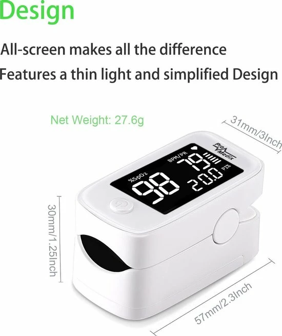 Promedix PR-870 - Pulsoximeter, Medische Vingerpulsoximeter 1.5 ”HD LED 4 Promedix PR-870 - Pulsoximeter, Medische Vingerpulsoximeter 1.5 ”HD LED - Afbeelding 2