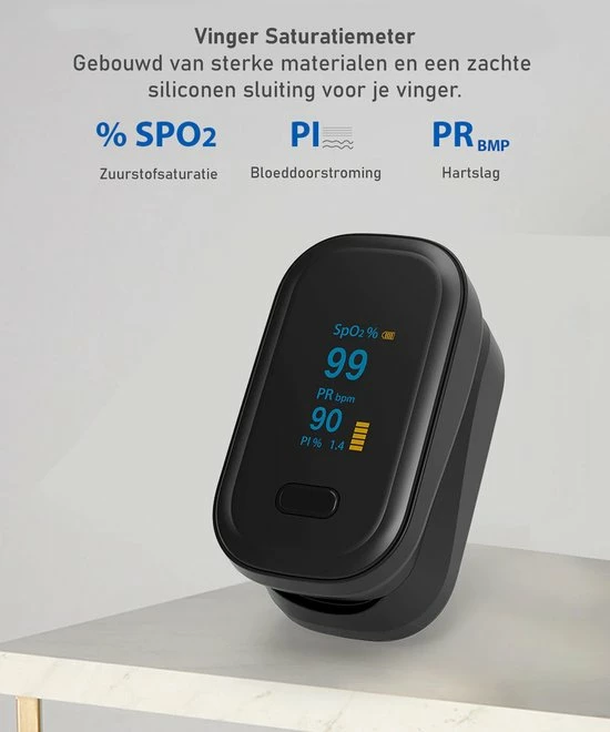 Healtage? Medische Saturatiemeter - Zuurstofmeter - Hartslagmeter - Officieel Getest - Incl. Reistasje - LED Scherm 7 Healtage? Medische Saturatiemeter - Zuurstofmeter - Hartslagmeter - Officieel Getest - Incl. Reistasje - LED Scherm - Afbeelding 5