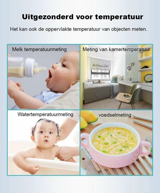 Noan - Infrarood Voorhood Thermometer - Inclusief 2x AAA batterij Noan - Infrarood Voorhood Thermometer - Inclusief 2x AAA Batterij -Silvergear Shop