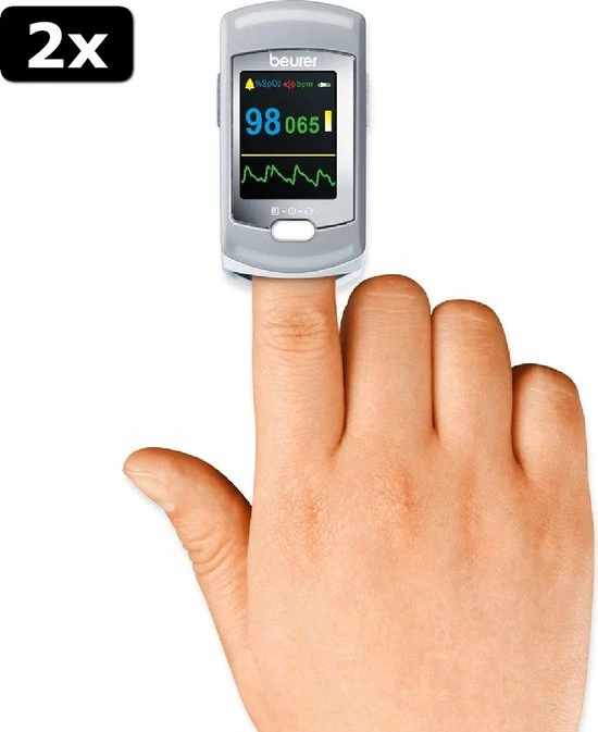 2x Beurer PO80 - Saturatiemeter/Pulseoximeter - Hartslagmeter - USB Data-overdracht 10 2x Beurer PO80 - Saturatiemeter/Pulseoximeter - Hartslagmeter - USB Data-overdracht - Afbeelding 8