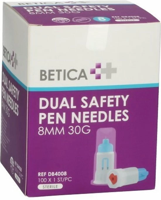 BETICA VEILIGHEIDSPENNAALDEN (DUAL SAFETY) - 8MM X 30G - 100 STUKS 3 BETICA VEILIGHEIDSPENNAALDEN (DUAL SAFETY) - 8MM X 30G - 100 STUKS
